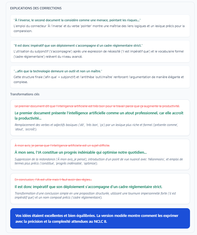 Version restructurée / modèle