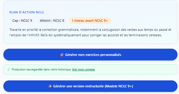 Correction et détail d'analyse Expria