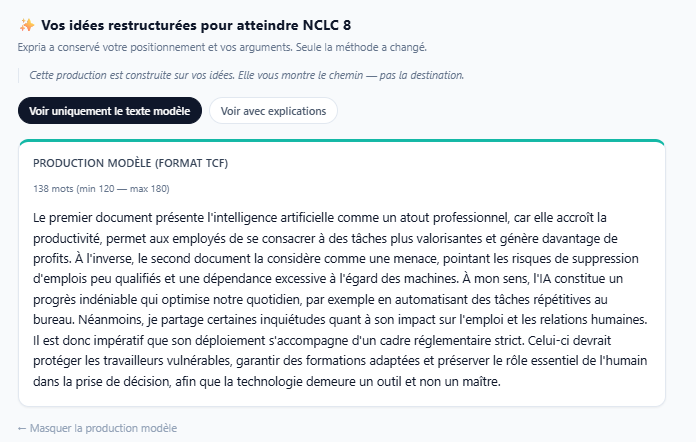 Version restructurée Expria